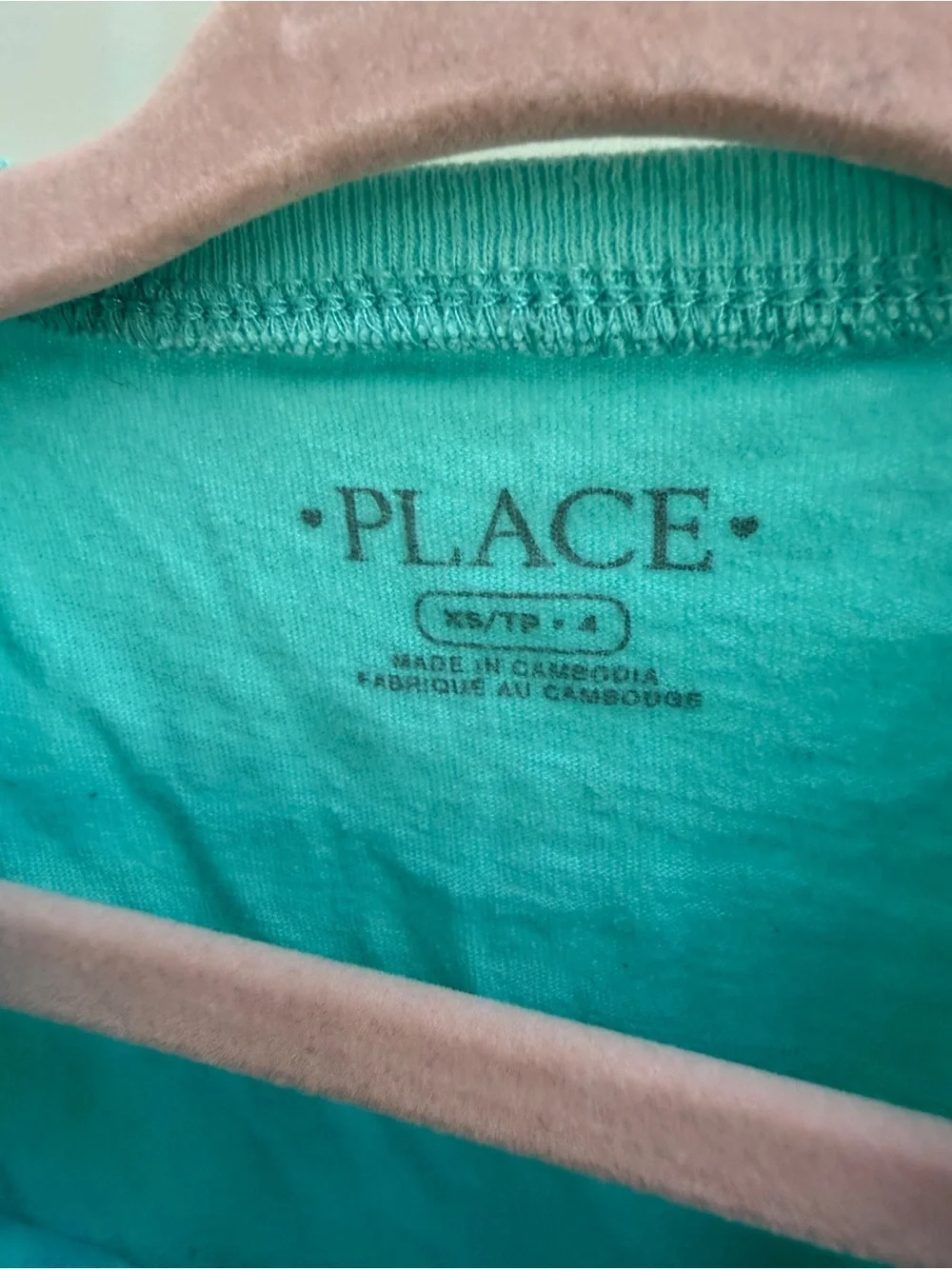 The Children's Place Girls 4 Turquoise Short-Sleeve Shirt Top Blouse Love My Dad